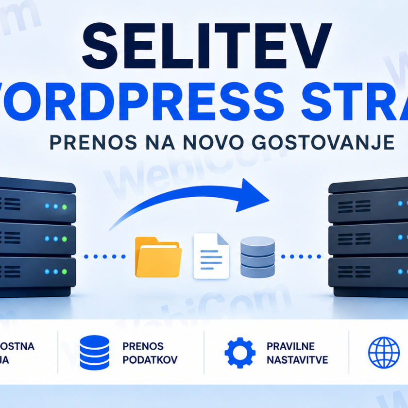 selitev wordpress strani