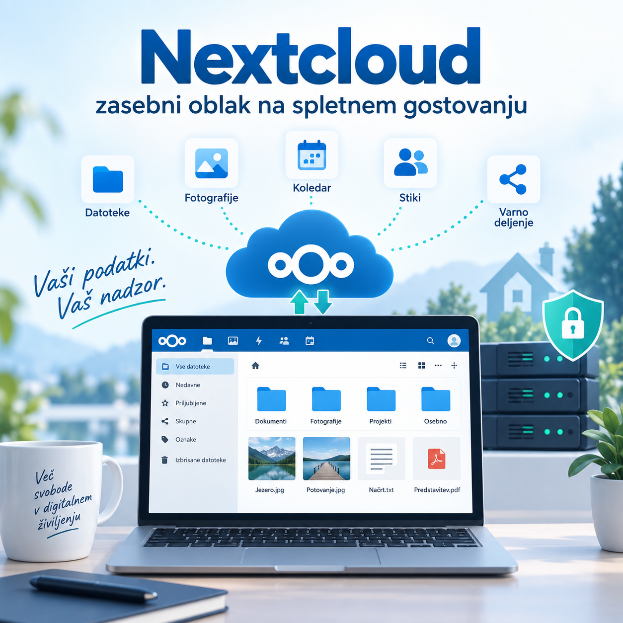 Nextcloud zasebni oblak na spletnem gostovanju