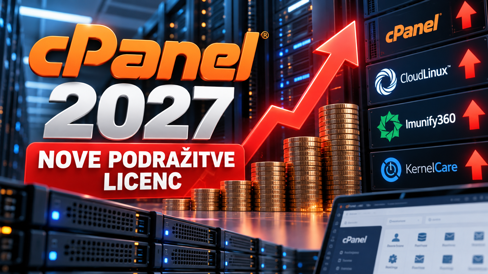 cPanel 2027: podražitve licenc CloudLinux, Imunify360 in KernelCare